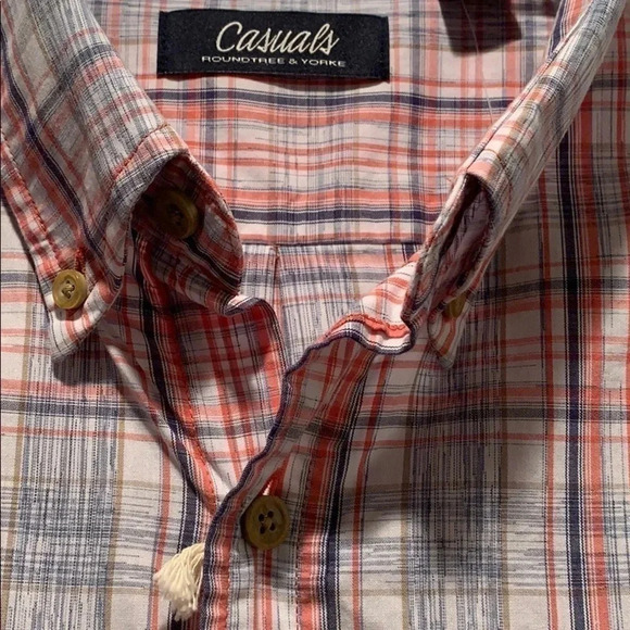 Roundtree & Yorke Shirt Plaid Casual Button Down X Large NWT - Picture 8 of 10